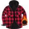 Boyzn Camicia in flanella da uomo, a quadretti, giacca da uomo, in flanella, a maniche lunghe, termica, foderata, casual, con bottoni, per il tempo libero, giacca invernale calda con tasca sul petto,