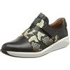 Clarks Women's Un Rio Strap Low-Top Sneakers, Black Leather Snake Combi, 5.5 UK