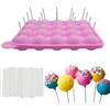 MytaYt 20 Stampi Pop Per Caramelle Stampo Cake Pop Silicone Lollipop Mold Stampi Per Cake Pop Stampo Silicone Per Caramelle Cioccolato Lecca Candy Gelatina Torta Cupcakes