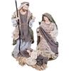 Magie di Natale Natività completa per presepe in tessuto set da 3 statue decorazione natalizia h 36 cm (Grigio Verde e Marrone)