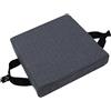 Waigg Kii Cuscini per sedie con fibbia antiscivolo, quadrati, per sedie da pranzo, sgabelli, per giardino/interni/casa/cucina (30 x 30 x 5 cm, grigio scuro)