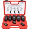 DAKCOS 8 Pezzi Set di Bussole a Impatto,Cinque 1/2 Bussola Poligonali a 12 Punte e Tre 1/2 Manicotto Esagonali Bit