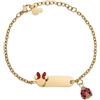 Disney Bracciale Lucky Minnie Collezione Acciaio, Colore Oro, con Coccinella Rossa, Gioielli Bambine e Bambini, 18cm