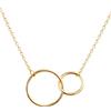 Kritz Collana Donna Due Anelli Intrecciati placcata Oro - Ciondolo pendente Due Cerchi y Catena Regolabile - Gioielli Moda Regalo per Ragazze Collier (Oro)