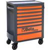 BETA RSC24/8-O - Cassettiera porta attrezzi completa da officina con 8 cassetti e 4 ruote Ø 125 mm. Cassettiera portautensili personalizzabile con accessori integrabili. Arancio/Antracite