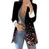 Xmiral Cardigan da donna stampato con paillettes Abito formale manica lunga giacca da ufficio giacca cappotto camicetta Abiti Da Viaggio (Black, L)