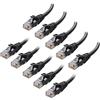 Cable Matters Confezione da 10, 10G Cavo Ethernet corto snagless Cat 6-30cm (Cavo Cat6, Cavo Cat 6) Nero, 0,3 Metri