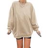 Tongmingyun Felpa da Donna Los Angeles, Pullover Oversized, Manica Lunga, Girocollo, Basic, Loose, Tops, Senza Cappuccio, Teenager, Vintage, Camicie, grigio., XL