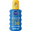 Nivea Sun Immediate Protection, Spray solare idratante, SPF 30-200 ml