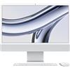 Apple iMac con Chip M3 CPU 8-Core GPU 10-Core Display Retina 4.5K 24'' 8Gb di Memoria Unificata 256Gb di Archiviazione SSD Accessori in Tinta Color Argento