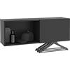 FMD Möbel Dark 8 - Appendiabiti rettangolare in legno, colore: Nero