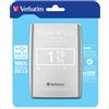 Verbatim Hard Disk esterno 2,5 1TB Verbatim Store 'n' Go argento [53071]