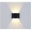 YASTA Applique Da Parete Lampada Ovale Nero 12W Luce Naturale 4000K Esterno Interno FD-10