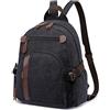 FANDARE Tela Zaino Zaino Porta PC Uomo Borsa Zainetto Donna Zaino Scuola Zainetto Zainetti Cartella Borsa da scuola Università All'aperto Viaggio porta PC 12.9 Pollici Zaino Nero