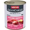 animonda GranCarno Adult Sensitive 24 x 800 g umido per cane - Manzo puro e Patate