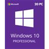 Microsoft Windows 10 Professional - 20 PC - Licenza A Vita