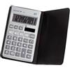 Genie 330 - Calcolatrice tascabile Business con display a 10 cifre e coperchio, design classico, grigio/argento