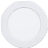 Eglo Fueva 5 Faretto LED da incasso, diametro 11,7 cm, dimmerabile, acciaio e superficie luminosa in plastica, luce in bianco, profondità di montaggio ridotta 26 mm, bianco caldo