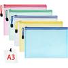 Vicloon Sacchetto Di Zip, 5pcs Sacchetto Di Documenti Portatile in Formato A3 Formato Colorato Con Chiusura Lampo per Uffici Cosmetici Forniture Accessori Da Viaggio, 5 Colori