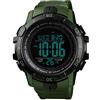 TONSHEN Quadrante Grande Multifunzione Sportivo Orologi da Polso da Uomo 50M Impermeabile LED Elettronico Doppio Tempo Plastica Digitale Orologio e Gomma Cinturino (Verde)