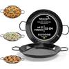 TEHORNEO Padella per Paella, Paellera Induzione 32 cm Acciaio Smaltato 4-5 porzioni, Paellera, Padella Paella, Paella, Pentola per Paella, Paellero, Paella Kit, Pentola Paella, Paellera per induzione