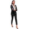 Generico Tailleur Donna Bicolore Giacca Pantalone Nero e Bianco/S
