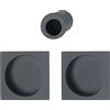 HOPPE 11699310 Set 4921-Set di Conchiglie scorrevoli, Senza Serratura, Rosetta Quadrata, BL, Opaco, Nero Matte