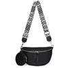 GSenhui Marsupio da donna Crossbody Bag con portafoglio e tracolla regolabile, piccola borsa a tracolla hip bag pelle PU pendolare campeggio nero, D01-nero., Borsa per scarpe