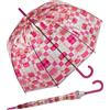 Esprit Ombrello Long AC Domeshape Copper Stripes, Caleidoscopio, 90 cm, Trasparente-colorato, motivo geometrico, forma a campana