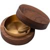 RUNEAY Posacenere per esterni, in legno di noce, 90 mm, con coperchio e rivestimento in acciaio inox rimovibile, posacenere per auto, ufficio, soggiorno, regali per uomini, nonno, papà, marito