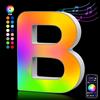 Kangtaixin Lettere Luminoso con USB, APP Controllo Luci LED di Lettera Alfabeto, Figura a Cuore con Luce Colorate RGB per Decorazione e Atmosfera, Luci Notturne Scrivania, Compleanni, Matrimoni, Vetrine - A