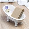 dodococa 1 Pezzo Portasapone Mini in Ceramica da 14,2 cm con Piedino a Zampa Vintage, Portasapone Decorativo
