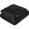 EHEYCIGA Coperta Pile Matrimoniale Maxi, Plaid Letto Coperte Pile di Flanella Calda Morbida, King 230x270 Nero