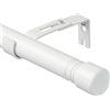 Harrms Bastone per tende con occhielli, bianco, 76-157 m, con terminali e staffe regolabili, in voile, estensibile, per soggiorno, camera da letto