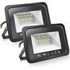 EXTRASTAR Faretti a LED per esterni Potenti luci a LED per esterni IP65, giardino, patio, parco, garage,2 Pezzi (3000K, 20W)