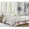 BANZAII TEXTILE INNOVATOR ONLINE Banzaii trapunta invernale, piumone in tessuto di calda flanella, manopesca - Imbottitura 350 gr/mq termoisolante per inverni rigidi - Made in Italy, Una piazza e mezza 220x260 cm Pinguini Rosso