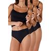 Lovable Slip a Vita Alta Invisible Comfort Cotton Donna x3, Nero, L/XL