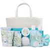 BODY & EARTH Set Regalo per Donne - Set da Bagno da 11 Pezzi con Prodotti al Pelsomino, Cesto Regalo per Donne, Mamma, Fidanzata, Ragazza per Compleanno, San Valentino, Festa della Mamma