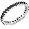 Anellissimo Anello Veretta luxury black donna anniversario argento 925 con zirconi - 12