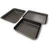 Guardini Set, 1 Lasagnera 30x40cm+1Teglia Rettangolare 26x37cm+1 Teglia Multiuso 25x29cm, Acciaio con rivestimento antiaderente, Colore grigio