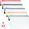 Vicloon Borse di File A3, 5 Pezzi Sacchetto di Zip Impermeabile, Mesh Sacchetto del Documento Sacchetto Di Documenti Portatile per Uffici Cosmetici Forniture, Con Colorato Chiusura Lampo