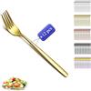 Kyraton Forchetta da tavola dorata 12 pezzi, forchette da 18,3 cm in acciaio inossidabile placcatura in titanio oro Argenteria da sposa, set di 12 forchette dorate