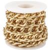 Boutigem 2M Catena Barbezzale in Alluminio, Catena Intrecciata Non Saldata, Catena a Maglia Grossa Dorata 17x13x3mm per Realizzazione di Gioielli Fai da Te