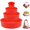 TESSTSY Stampo Torta Silicone - Set 4 Pezzi Antiaderenti E Rilascio Rapido per Dolci, Torta a Strati, Formaggio, Arcobaleno