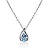 namana Collana Donna in Argento Sterling 925 con Ciondolo in Topazio Azzurro Pietra Naturale a Forma di Goccia, Gioielli Donna in Argento 925 con Topazio Blu a Forma di Pera