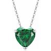 GAVU Collana da Donna con Punto Luce a Cuore di Zirconia Cubica Verde Smeraldo con Catenina in Argento Sterling 925