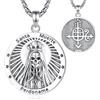 CELESTIA Collana della Santa Muerte Teschio Messicano Ciondolo Argento Sterling Goth Collana Gotico Gioielli Regalo Donne Halloween Amuleto Talismano Catena Acciaio Inox