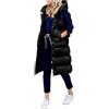 tinetill Gilet con Cappuccio Donna Gilet Lungo Senza Maniche con Gilet in Piumino Gilet Trapuntato Cappotto Caldo Con Tasche Gilet Giacca Da Esterno Con Cappuccio Cappotto Cerniera Gilet