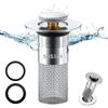SHFYFHS Tappo Bidet Universale Pop up, Filtro Anti Clogging, per vasca da bagno, cucina, lavabo, D'argento (Per Ø 34-40mm)