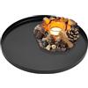 Yvttve Vassoi Decorativo Rotondo Nero di Immagazzinaggio Dell'organizzatore, Vassoio da Portata in Metallo in Acciaio Inox per Portaoggetti Gioielli di Candele Profumo (Ø32 cm, nero)